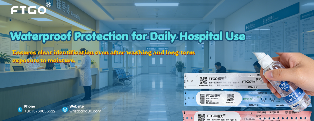 Durable hospital Waterproof hospital wristbands for patient identification in medical use