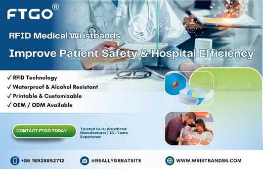 RFID patient identification wristband in modern hospital